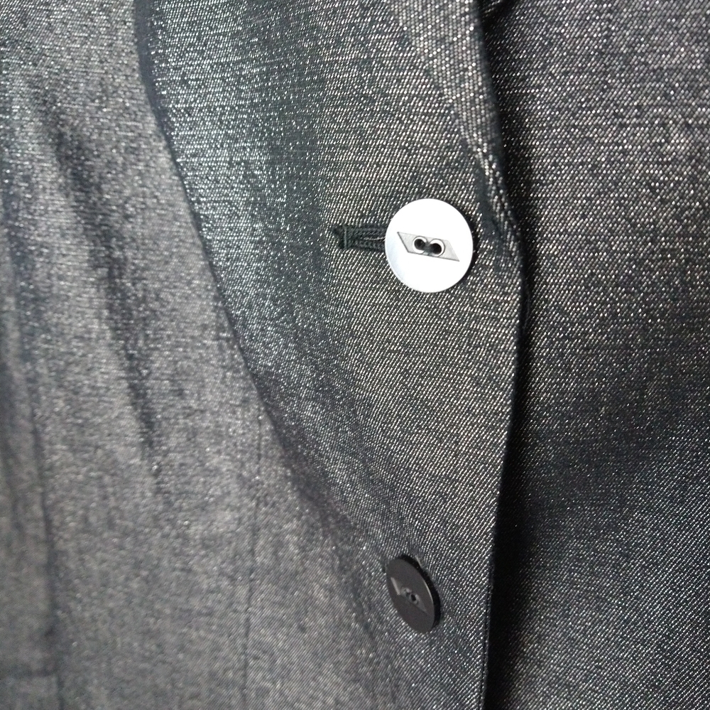 Spiegel black silver sparkle metallic threads fitted formal jacket. Size 8 - Picture 6 of 14